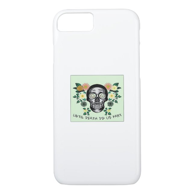 Until Death Do Us Part, Skull With Flowers Classic Case-Mate iPhone Case (Back)
