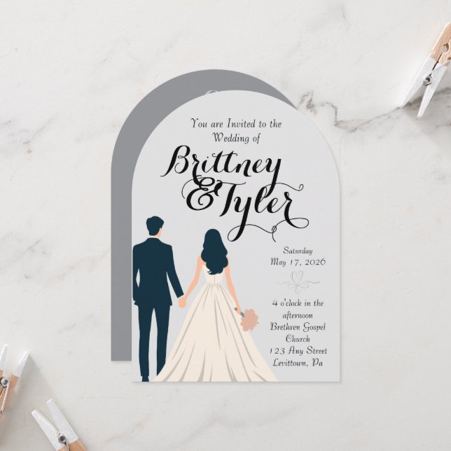 Until Forever-Brittney Wedding Invitation (Front/Back In Situ)