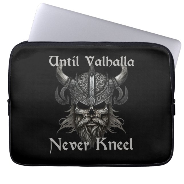 Until Valhalla Never Kneel Laptop Sleeve (Front)