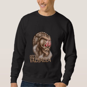 Until Valhalla Viking Skeleton Raven Mythology War Sweatshirt