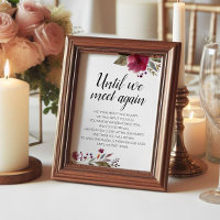 Until We Meet Again Burgundy Floral Wedding