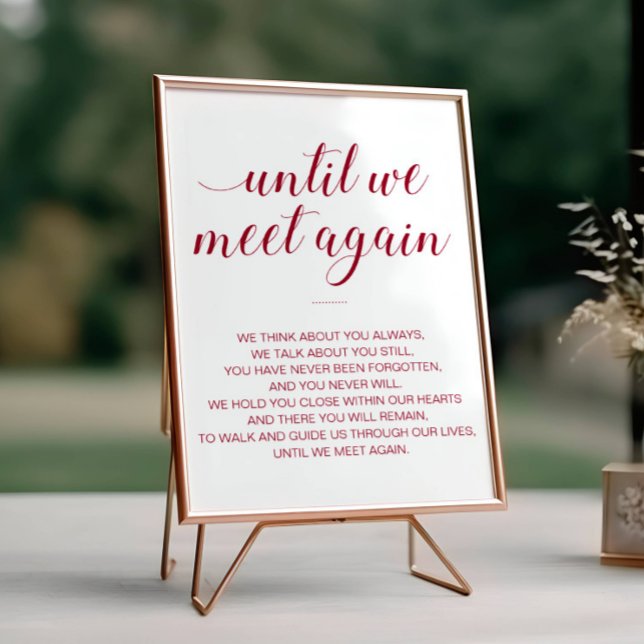 Until We Meet Again Burgundy Wedding Memorial Poem Poster (Creator Uploaded)