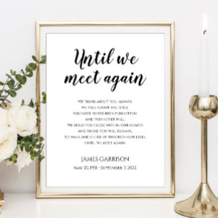 Until We Meet Again Celebration Of Life Poem Poster