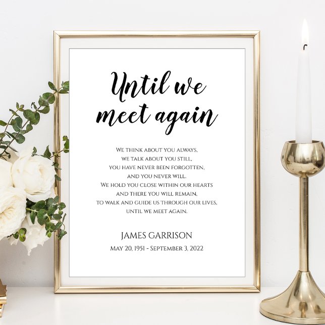 Until We Meet Again Celebration Of Life Poem Poster (Creator Uploaded)