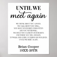 Until We Meet Again Elegant Funeral Poem with Name