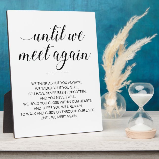 Until We Meet Again Elegant Memorial Wedding Plaque (Side)