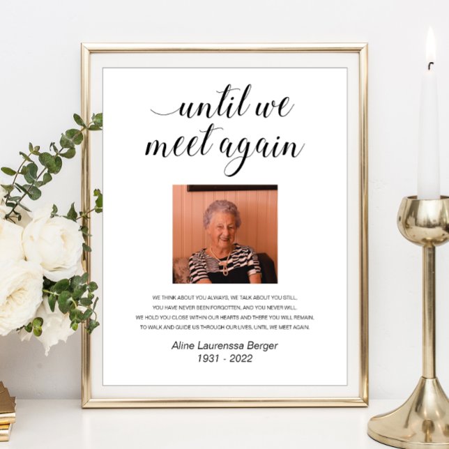 Until We Meet Again Elegant Photo Memorial Poem Poster (Creator Uploaded)