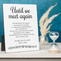 Until We Meet Again Funeral Poem Memorial