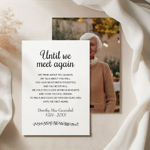 Until We Meet Again Funeral Poem Photo Memorial Enclosure Card