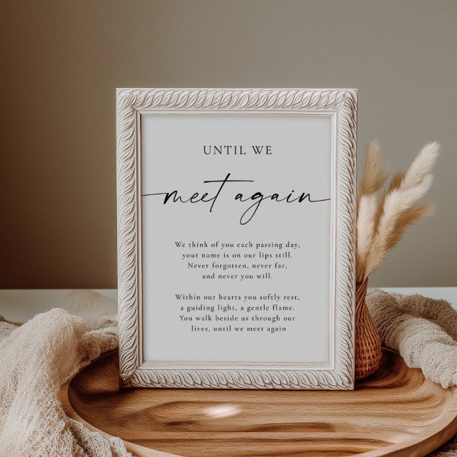 Until We Meet Again Memorial Poem Wedding Sign (until we meet again wedding memorial sign)