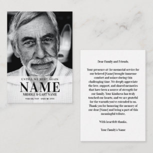 Until We Meet Again Modern Bold Photo Memorial Card