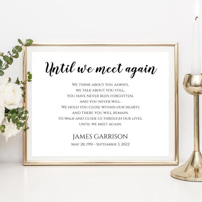 Until We Meet Again Poem Celebration Of Life Poster (Creator Uploaded)
