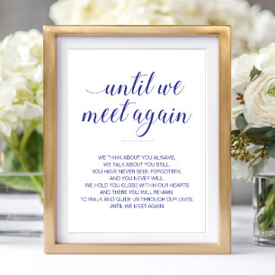 Until We Meet Again Wedding Navy Blue Memorial Poster