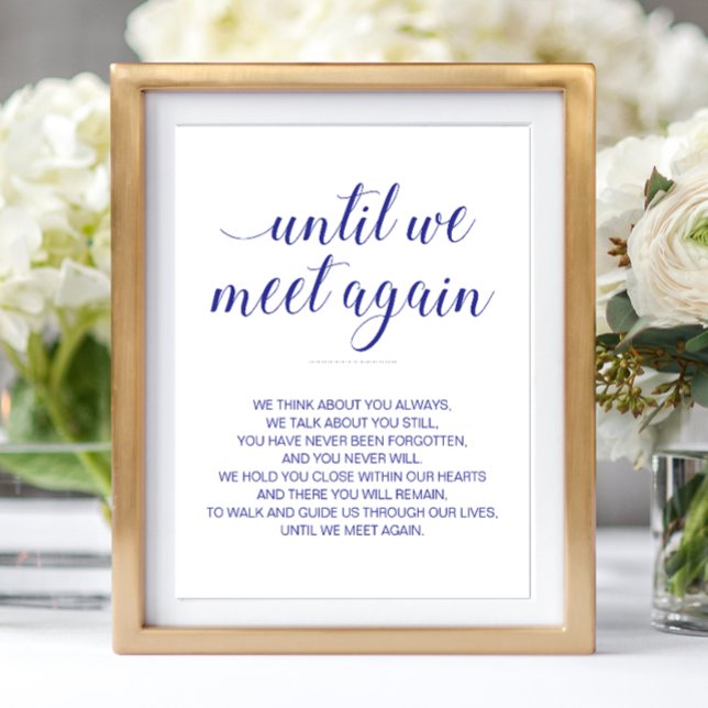 Until We Meet Again Wedding Navy Blue Memorial Poster (Creator Uploaded)