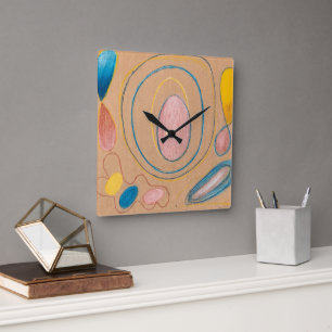 Untitled, 1908 by Hilma af Klint Square Wall Clock