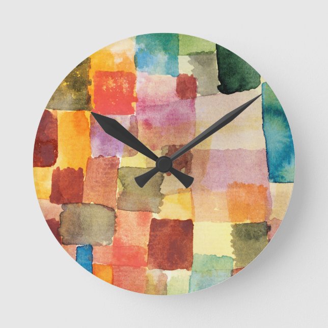 Untitled (1914) by Paul Klee Round Clock (Front)