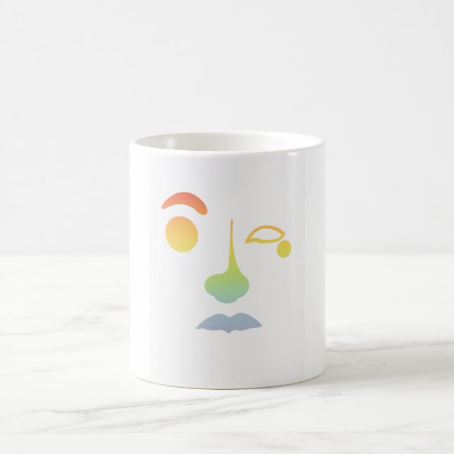 Untitled Abstract Face: Rainbow  Coffee Mug (Center)