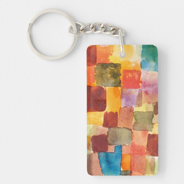 Untitled abstract watercolor squares - Paul Klee Key Ring (Front)