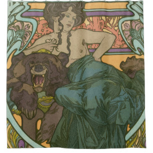 Untitled by Alphonse Mucha (1902) Shower Curtain