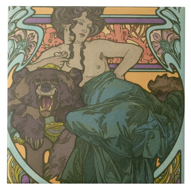 Untitled by Alphonse Mucha (1902) Tile (Front)