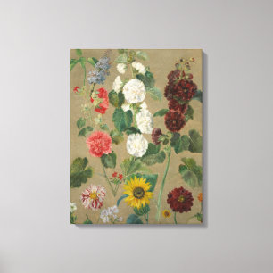 Untitled (Flowers) (oil on board) Canvas Print