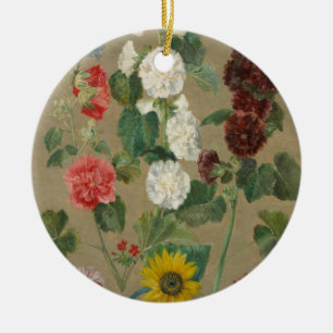 Untitled (Flowers) (oil on board) Ceramic Tree Decoration