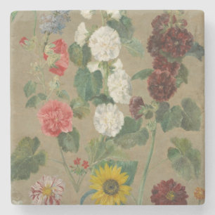 Untitled (Flowers) (oil on board) Stone Coaster