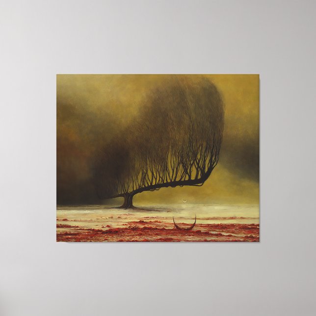 Untitled (Nightmare Tree) by Zdzislaw Beksinski Canvas Print (Front)