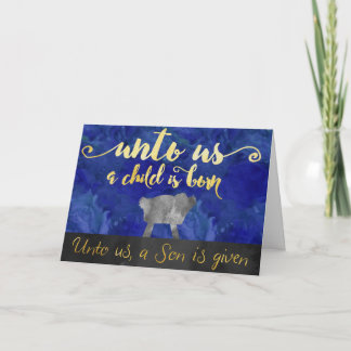 Unto us a child is born Christmas card