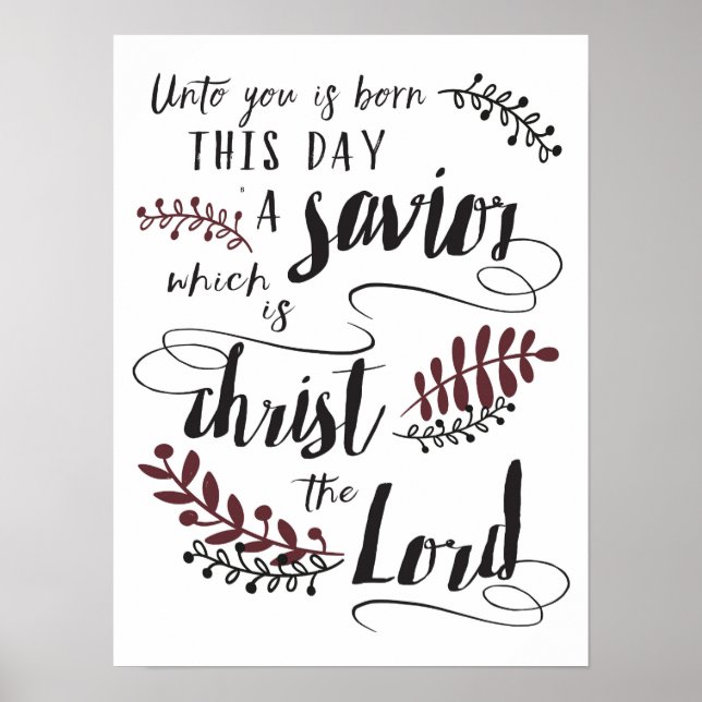 Unto You is Born This Day A Saviour Art Poster (Front)