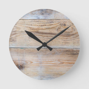 Untreated wood round clock