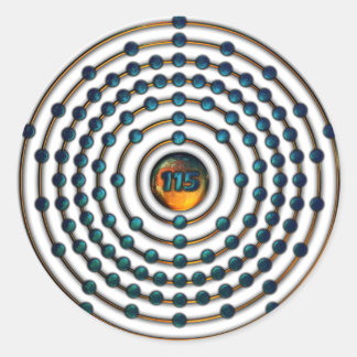 Ununpentium Molecule Classic Round Sticker