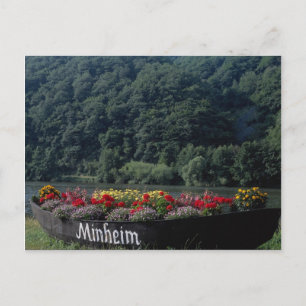 Unused boat used as flower bed, Mannheim, Germany Postcard