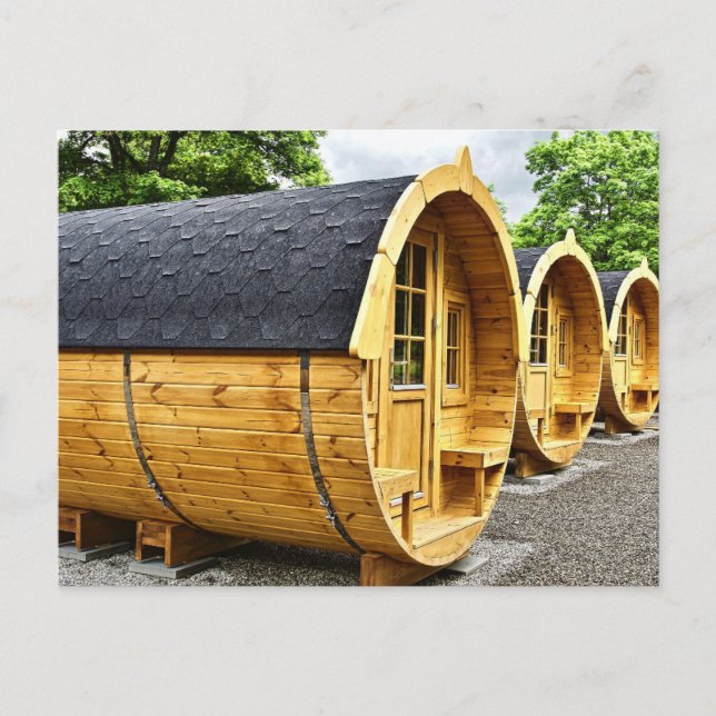 UNUSUAL BARREL HOUSE TINY HOUSE POSTCARDS (Front)