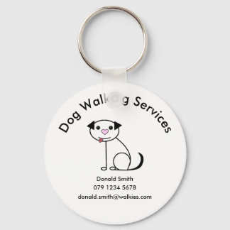 Unusual business card Dog walking promotion Key Ring