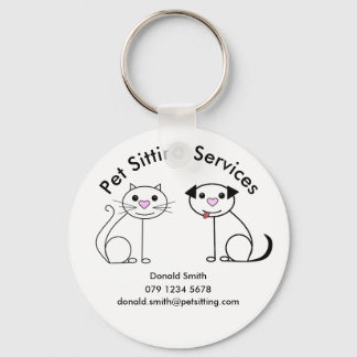 Unusual business card pet sitter promotion key ring