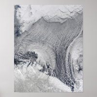 Unusual cloud formations over the Barents Sea