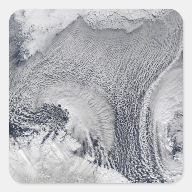 Unusual cloud formations over the Barents Sea Square Sticker (Front)