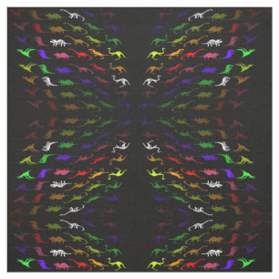 Unusual cool rainbow colourful cute dinosaur fabric