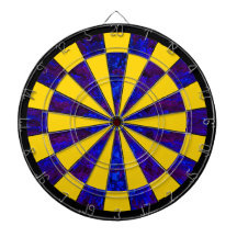 Unusual Dart Board Yellow Blue Modern Darts Gift