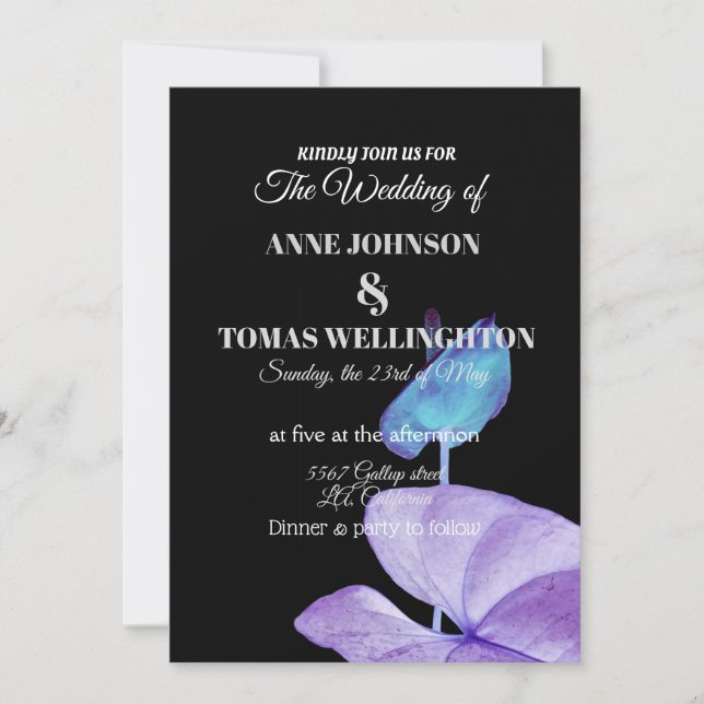 Unusual Elegant, CustomWedding Invitation (Front)