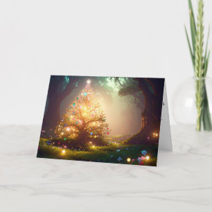 Unusual Elegant Magical Pretty Christmas Tree Holiday Card