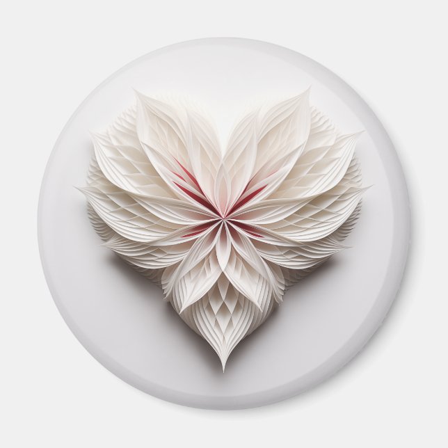 Unusual feathery heart magnet (Front)