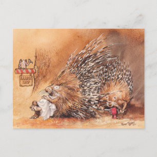 unusual haircut postcard