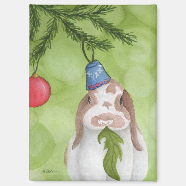 Unusual Holiday Animals: Bunny Magnet 2.5"x3.5" (Front)