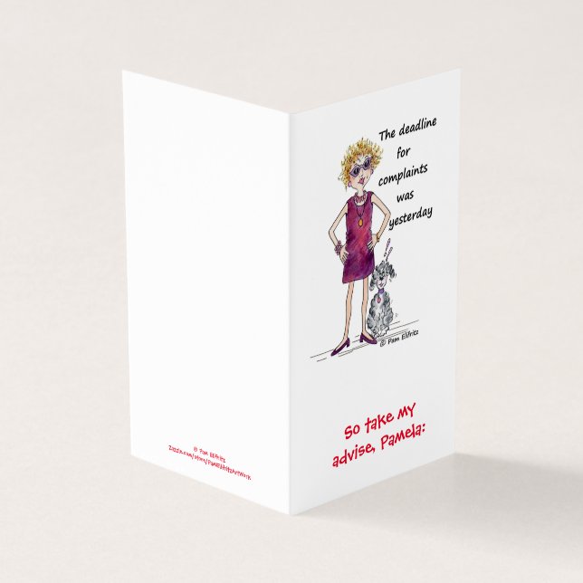 Unusual holiday greeting red watercolor caricature (Outside)