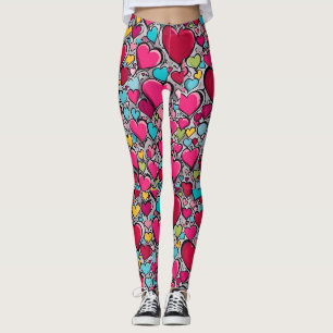 Unusual, Love Hearts pattern Leggings