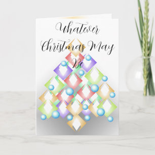 Unusual Minimalist Modern Christmas Tree Greetings Card
