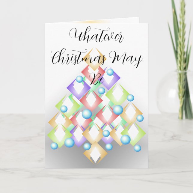Unusual Minimalist Modern Christmas Tree Greetings Card (Front)