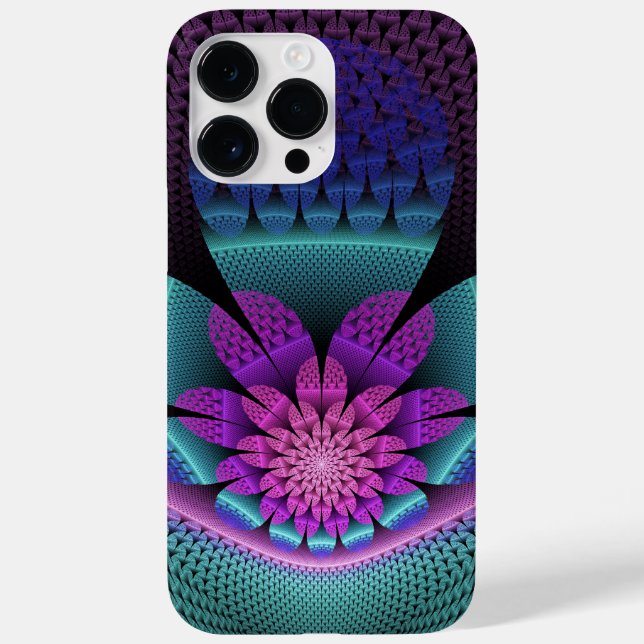 Unusual Patterned Colourful Fantasy Flower Fractal Case-Mate iPhone Case (Back)